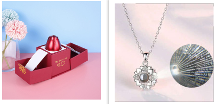 2023 Hot and Trending Valentine's Day Gifts Metal Rose Jewelry Gift Box Necklace For Wedding Girlfriend Necklace Gifts