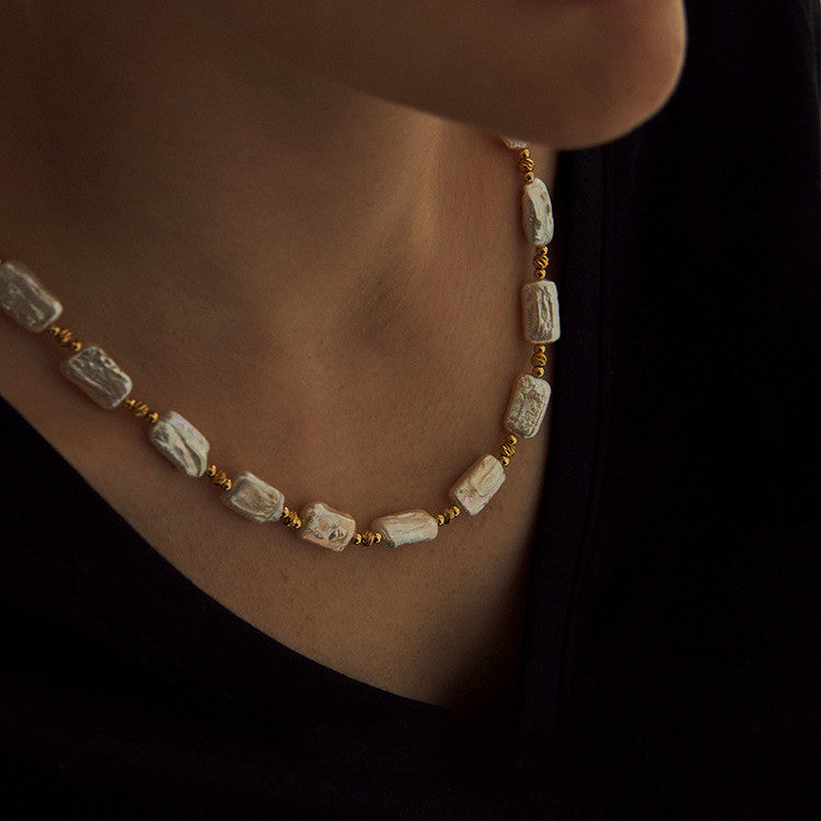 Natural Baroque Pearl Collar Chain Jewelry