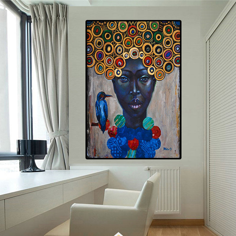 African Explosive Girl's Decorative Painting Hanging Picture Frameless Painting Core