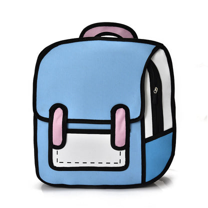 Comic bag 2D3D three-dimensional school bag