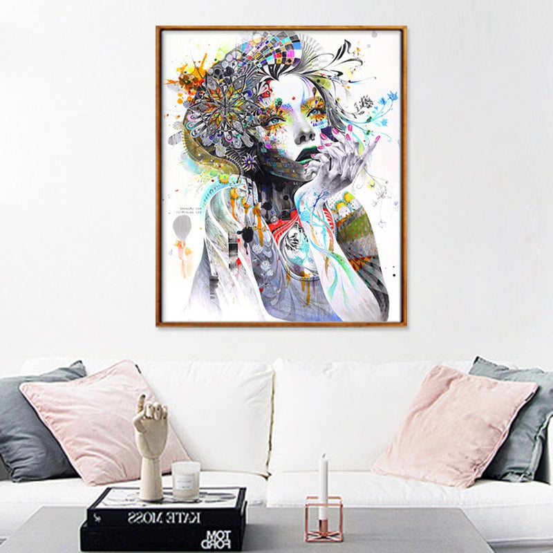 Flower beauty canvas painting