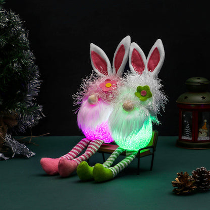 Cross-Border Cute Rabbit Ears Glowing Faceless Doll Decoration EVA Easter Santa Claus Doll Props