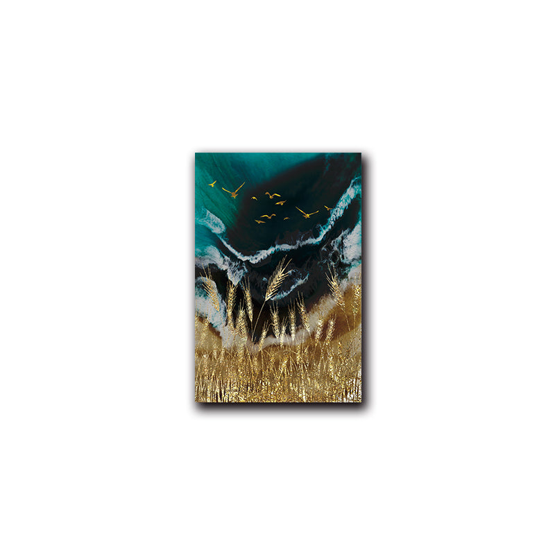 Wheat Field Sun Wave Abstract Poster Landscape Wall Canvas