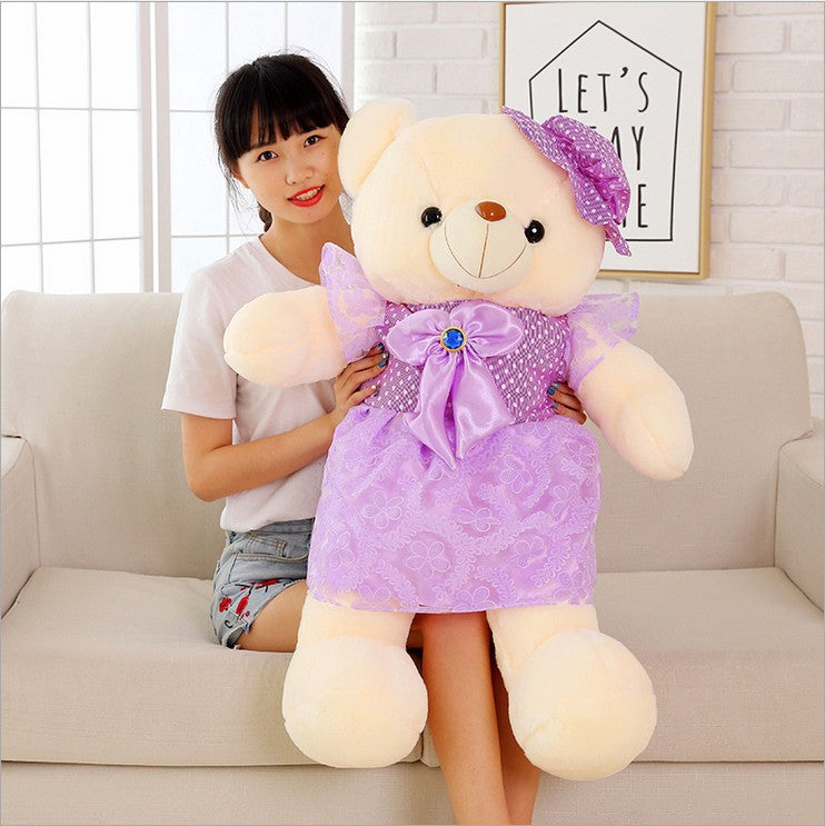 New Luminous Teddy Bear Large Doll Plush Toy Colorful Skirt Bear Pillow Doll Birthday Gift