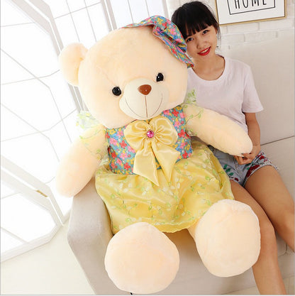 New Luminous Teddy Bear Large Doll Plush Toy Colorful Skirt Bear Pillow Doll Birthday Gift