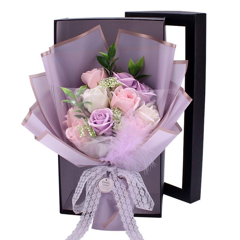 Artificial Soap Rose Bouquet Fake Flower Gift Box Tanabata Valentine's Day Gift