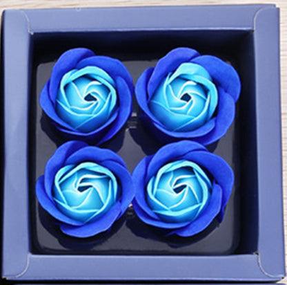 4 Rose Soap Flowers Gift Box For Valentine's Day