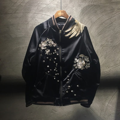 Embroidered baseball jacket