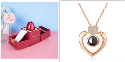 2023 Hot and Trending Valentine's Day Gifts Metal Rose Jewelry Gift Box Necklace For Wedding Girlfriend Necklace Gifts