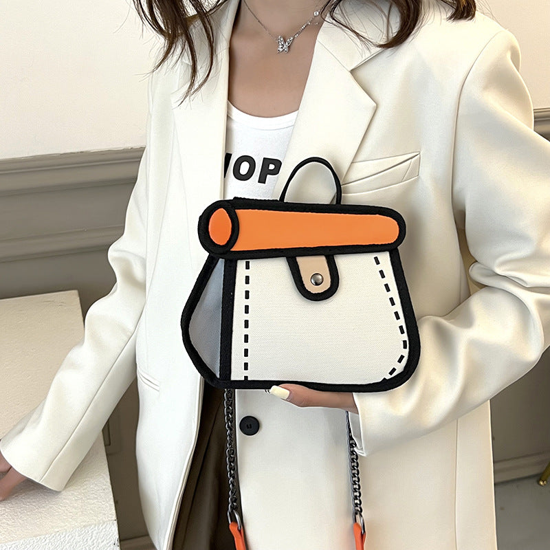 Two-dimensional Cartoon Chain Shoulder Comic Bag