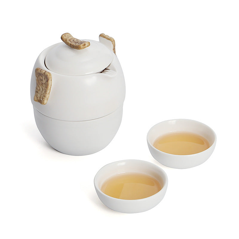 One pot and three cups travel tea set