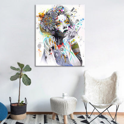 Flower beauty canvas painting