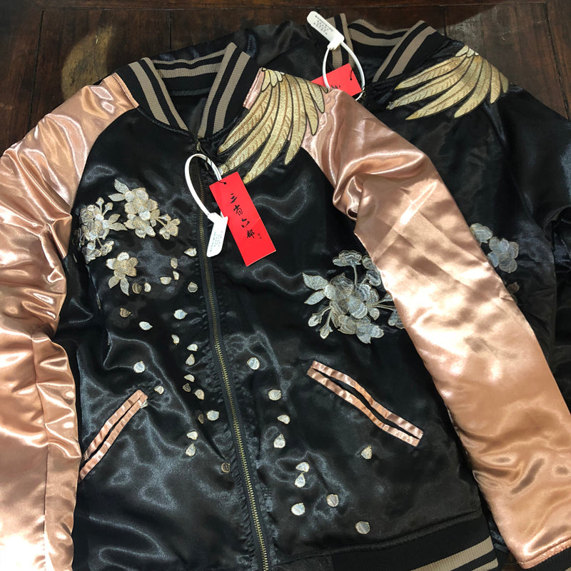 Embroidered baseball jacket