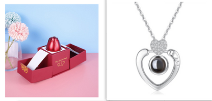 2023 Hot and Trending Valentine's Day Gifts Metal Rose Jewelry Gift Box Necklace For Wedding Girlfriend Necklace Gifts