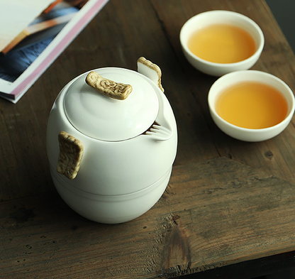 One pot and three cups travel tea set