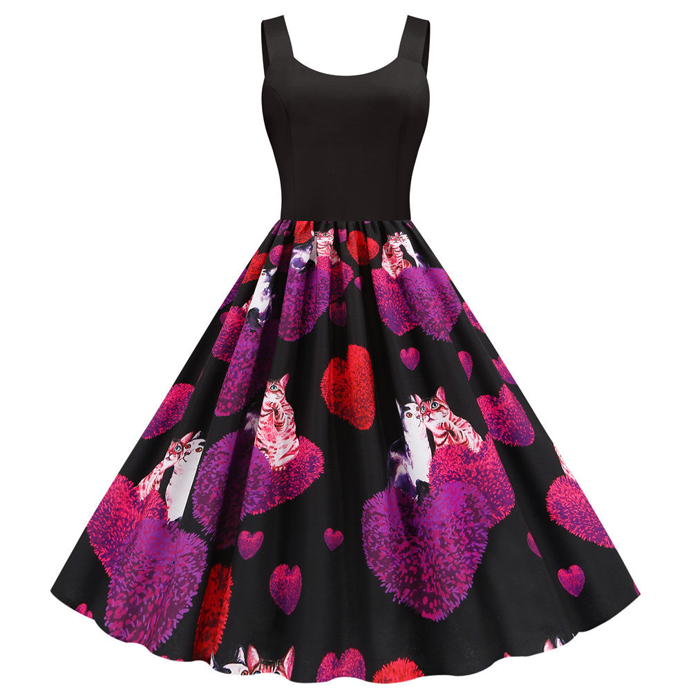 Valentine's Day print party dress