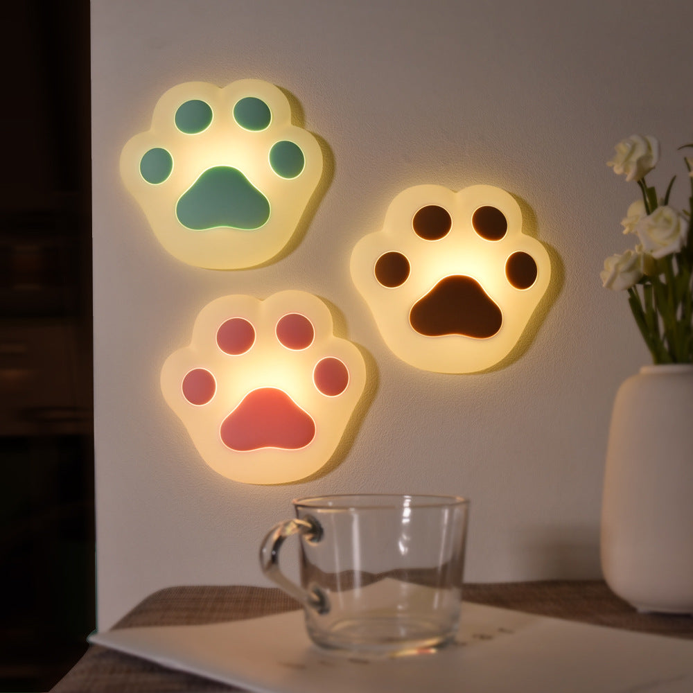 Cute cat claw silicone night light wall light