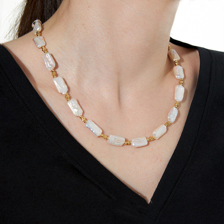 Natural Baroque Pearl Collar Chain Jewelry