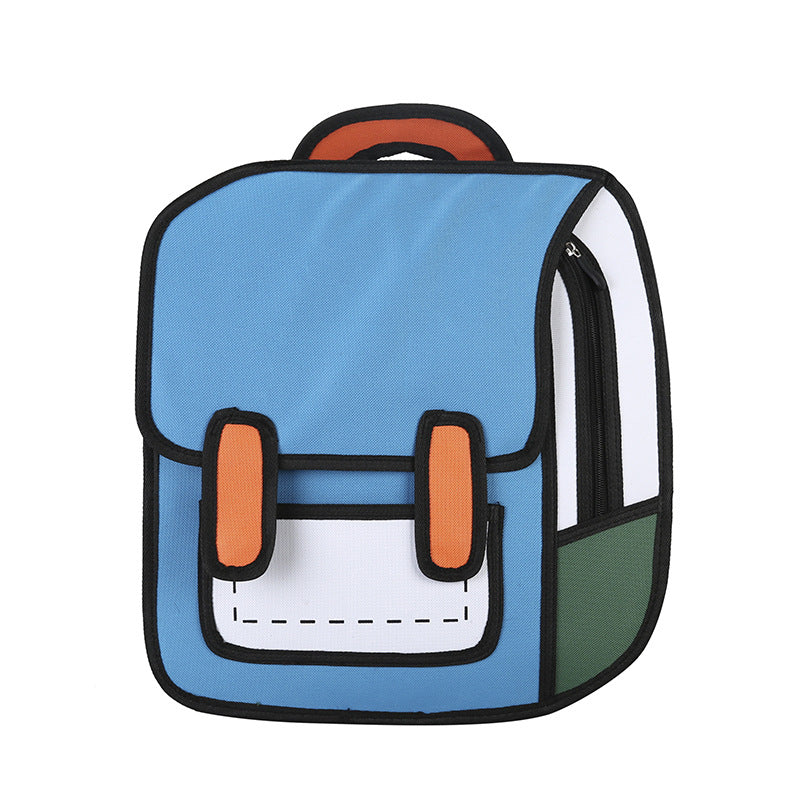 Comic bag 2D3D three-dimensional school bag