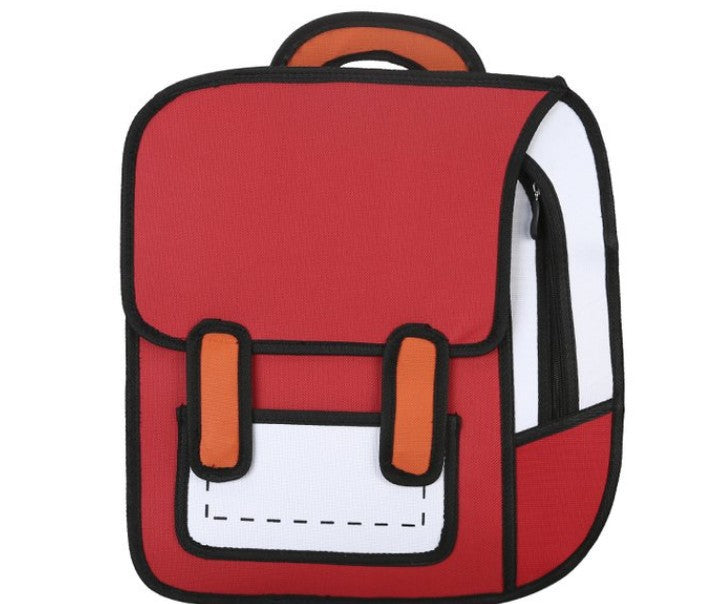 Comic bag 2D3D three-dimensional school bag