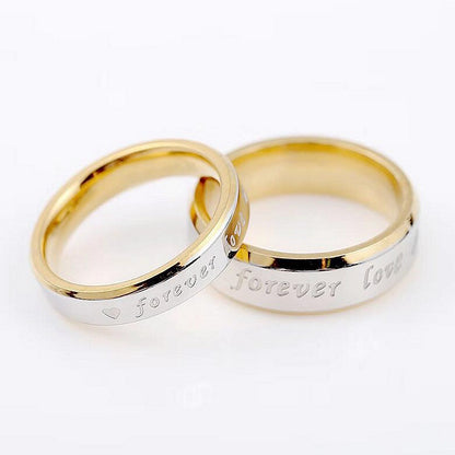 Titanium Steel Couple Ring 18K Gold Ring