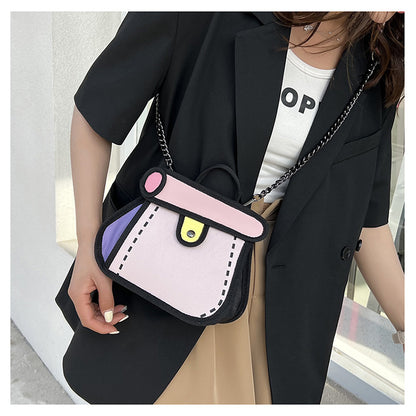 Two-dimensional Cartoon Chain Shoulder Comic Bag