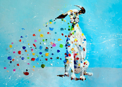 Colorful Doodle Dog Canvas Painting Home Decor