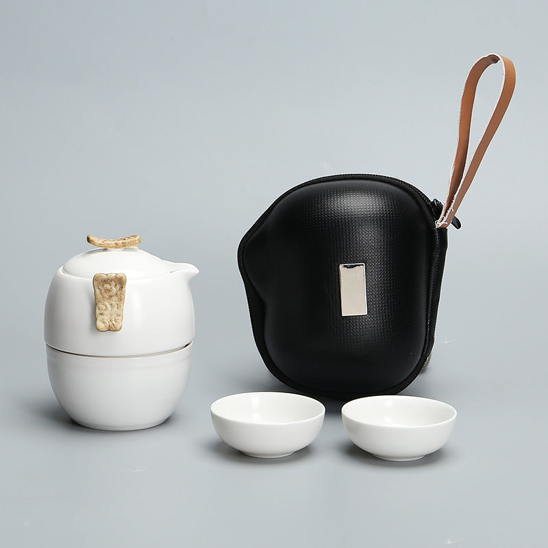 One pot and three cups travel tea set