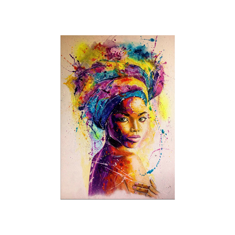 Color Graffiti Art Painting Africa Girl Abstract Oil Painting Printing Posters And Modern Home Wall Decoration