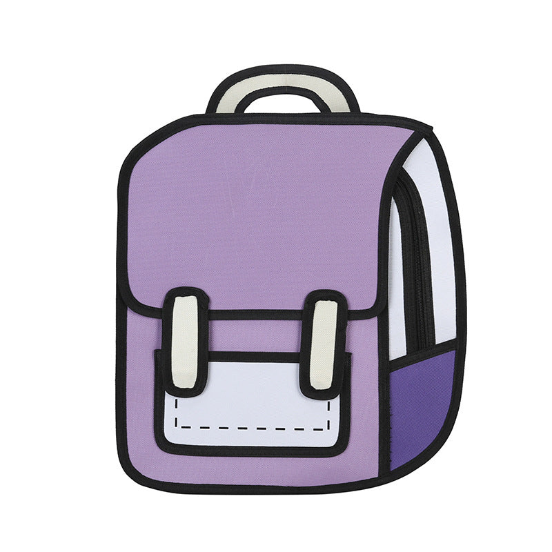 Comic bag 2D3D three-dimensional school bag