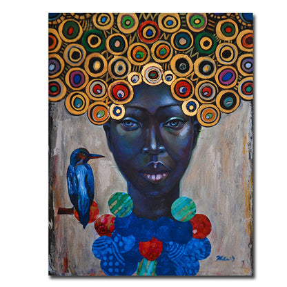 African Explosive Girl's Decorative Painting Hanging Picture Frameless Painting Core