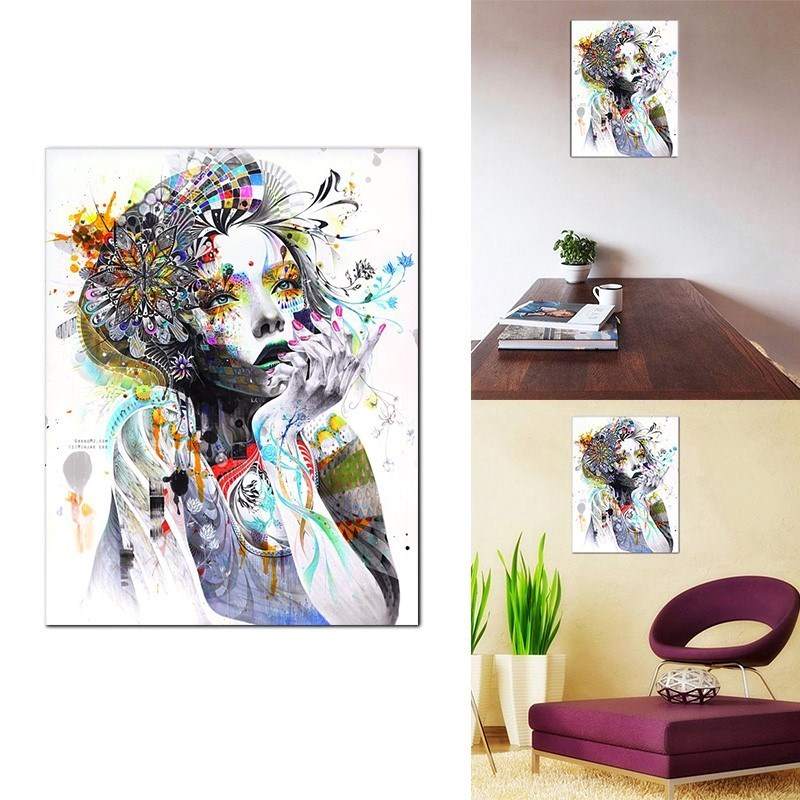 Flower beauty canvas painting