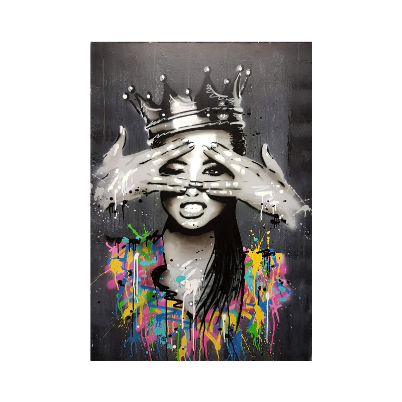 Color Graffiti Art Painting Africa Girl Abstract Oil Painting Printing Posters And Modern Home Wall Decoration