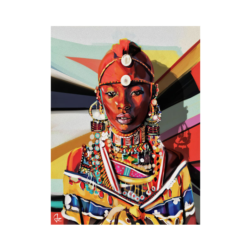 Color Graffiti Art Painting Africa Girl Abstract Oil Painting Printing Posters And Modern Home Wall Decoration