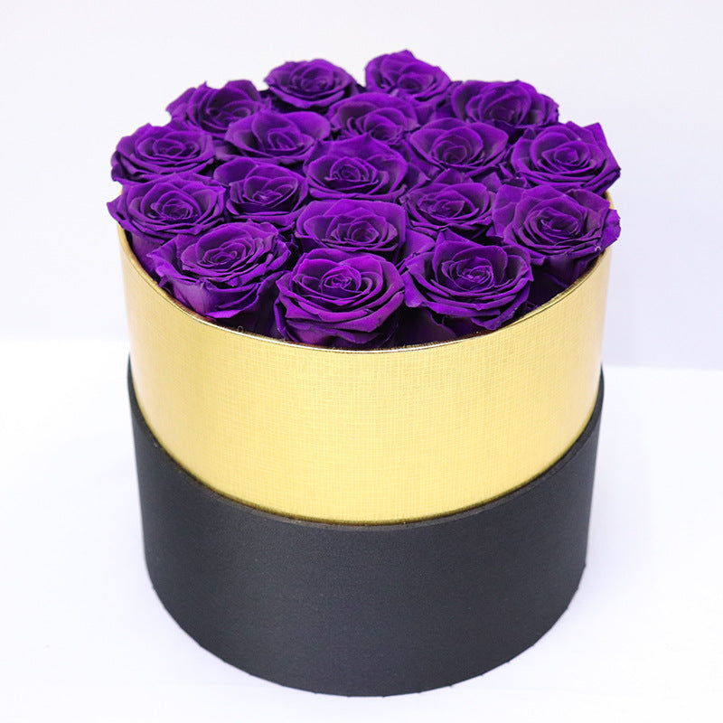 Immortal Flower Hug Bucket 18 Roses Box Mother's Day Tanabata Valentine's Day Gift