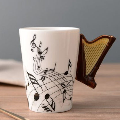 French Creative Enamel Ceramic Music Cup