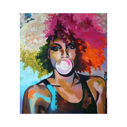 Color Graffiti Art Painting Africa Girl Abstract Oil Painting Printing Posters And Modern Home Wall Decoration