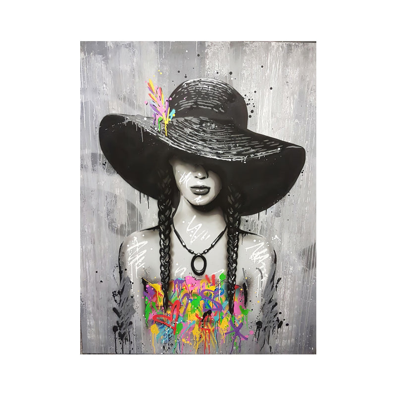 Color Graffiti Art Painting Africa Girl Abstract Oil Painting Printing Posters And Modern Home Wall Decoration