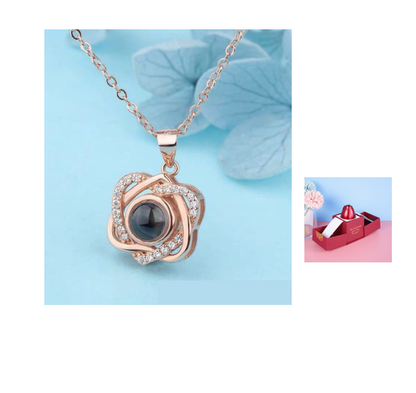 2023 Hot and Trending Valentine's Day Gifts Metal Rose Jewelry Gift Box Necklace For Wedding Girlfriend Necklace Gifts