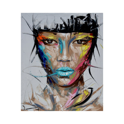 Color Graffiti Art Painting Africa Girl Abstract Oil Painting Printing Posters And Modern Home Wall Decoration