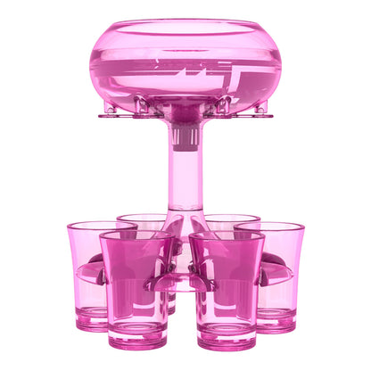 6-Shot Glass Dispenser Holder Wine Whisky Beer Dispenser Rack Bar Accessory Drinking Party Games Glass Dispenser