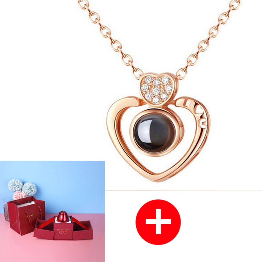 2023 Hot and Trending Valentine's Day Gifts Metal Rose Jewelry Gift Box Necklace For Wedding Girlfriend Necklace Gifts